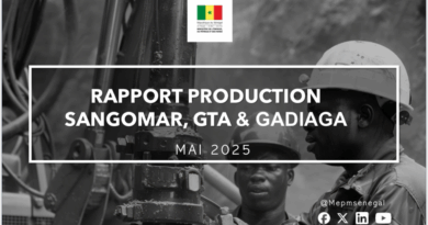 RAPPORT SUR LES PRODUCTIONS DE SANGOMAR, DE GTA ET DE GADIAGA (Mai 2025)